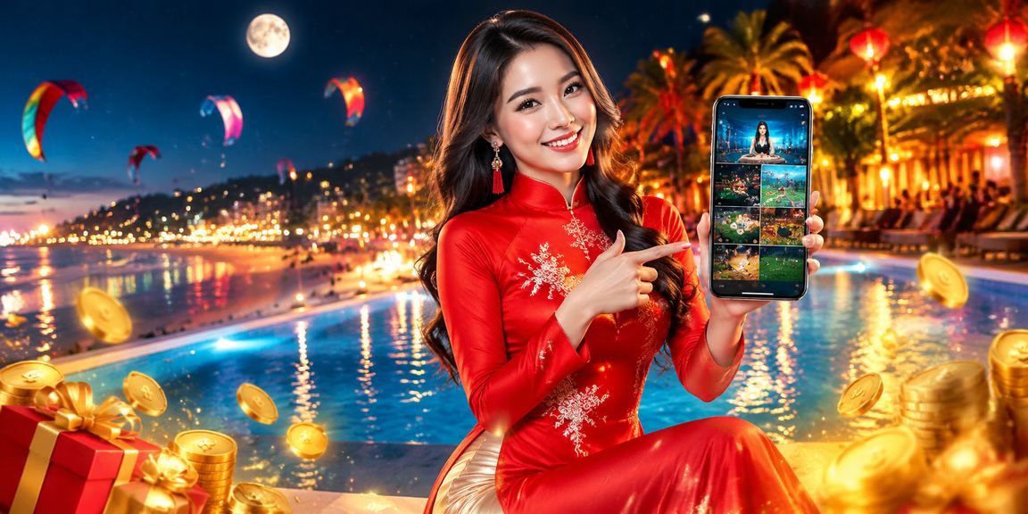 Người dùng Mũi Né truy cập ứng dụng casino 123doc trên điện thoại với trang phục áo dài