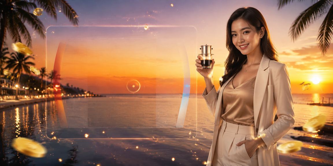 Người dùng tại Phú Quốc uống cà phê và xem kèo cá cược trên điện thoại